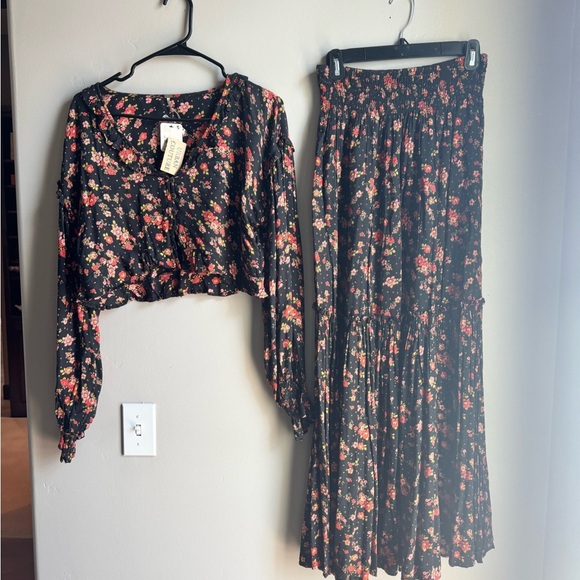 NWT Free People Secret Garden Set Floral Boho Western Cottagecore size small - Picture 4 of 10